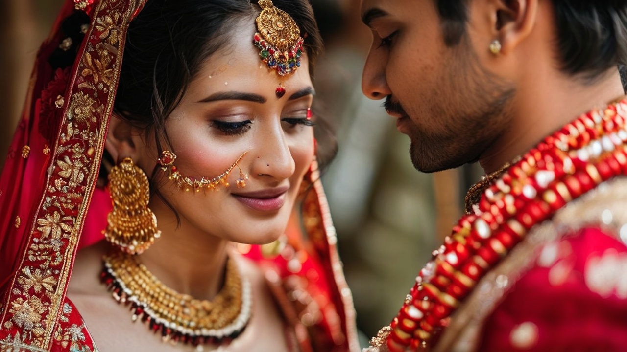 this image represent the marriage between a man and woman in traditional way